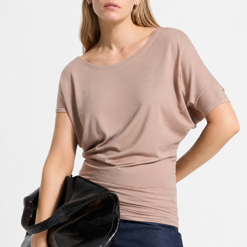Marcella New York Elena Top Sz L Batwing Asymmetrical Slouchy Sustainable Tunic